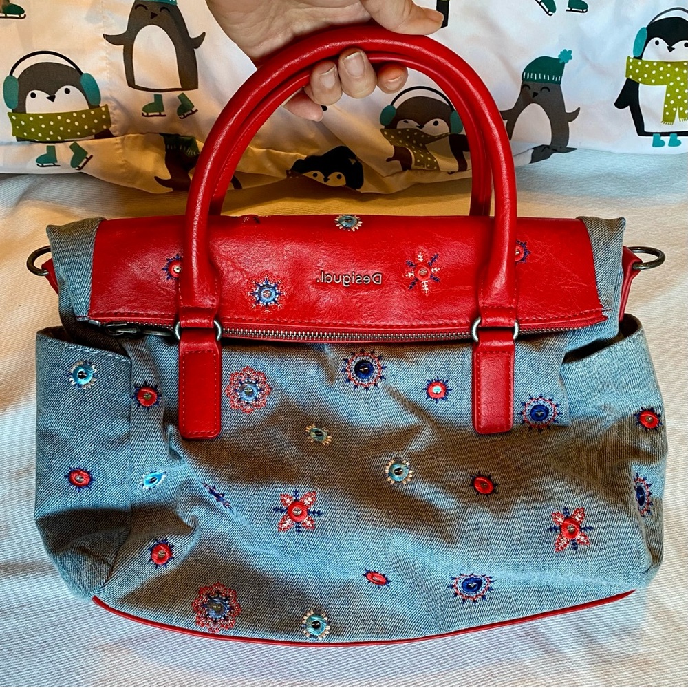 Desigual cotton embroidered bag